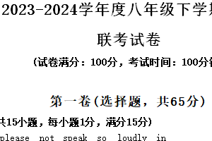 江苏省宿迁市宿城区三校联考2023-2024学年八年级下学期5月月考英语试题（含答案）