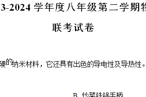 江苏省宿迁市宿城区三校联考2023-2024学年八年级下学期5月月考物理试题（含解析）