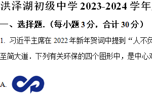 江苏省淮安市洪泽湖初级中学2023-2024学年八年级下学期期中考试数学试题（含解析）