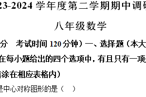 江苏省宿迁市宿城区2023-2024学年八年级下学期期中数学试题（含解析）