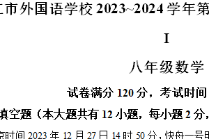 江苏省镇江市外国语学校2023-2024学年八年级下学期期中数学试题（含解析）