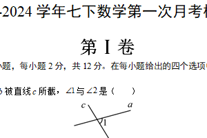 江苏省南京市2023-2024学年七年级（下）数学第一次月考卷（含解析）