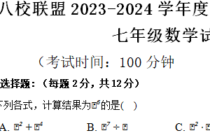 江苏省泰州市靖江市八校联盟2023-2024学年七年级下学期5月月考数学试题（含答案）