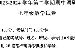 江苏省苏州市苏州工业园区星湾学校2023-2024学年七年级下学期期中数学试题（含解析）