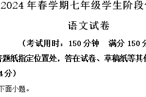 江苏省泰州市兴化市2023-2024学年七年级下学期期中语文试题（含解析）