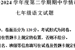 江苏省盐城市建湖县2023-2024学年七年级下学期期中语文试题（含解析）