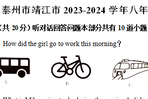 江苏省泰州市靖江市2023-2024学年八年级下学期期中质量测试英语试题（含答案，无听力音频及原文）