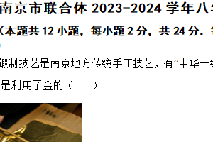 江苏省南京市联合体2023-2024学年八年级下学期物理期中试卷（含解析）