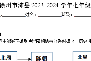 江苏省徐州市沛县2023-2024学年七年级下学期期中历史试题（含解析）