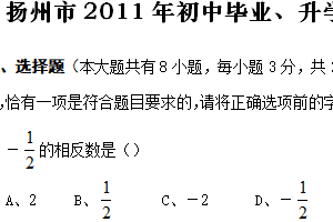 2011年江苏省扬州市中考数学试卷（含答案）