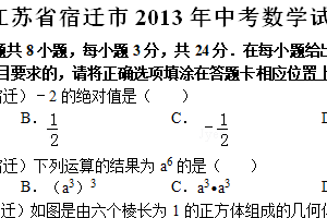 2013年江苏省宿迁市中考数学试卷（含解析）