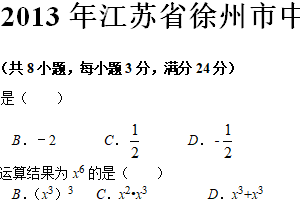 2013年江苏省徐州市中考数学试题（含解析）