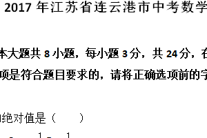 2017年江苏省连云港市中考数学试题（含解析）