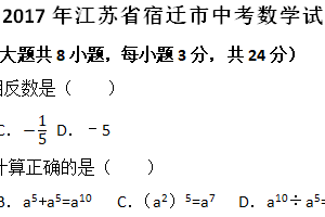 2017年江苏省宿迁市中考数学试卷（含解析）