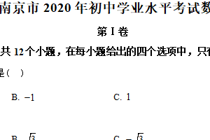 2020年江苏省南京市中考数学试题（含解析）