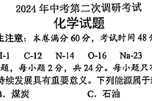 2024连江苏省云港市东海县中考二模化学试卷（含答案）