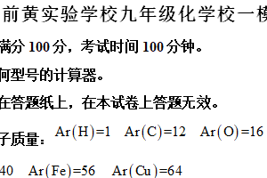 2024年江苏省常州市武进区前黄实验学校一模化学试卷（含解析）