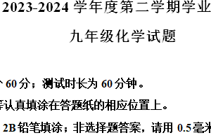 2024年江苏省淮安市淮阴区中考一模化学试题（含解析）