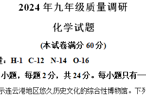 2024年江苏省连云港市海州区中考一模化学试卷（含解析）