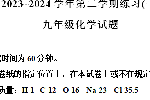 2024年江苏省南京市建邺区中考一模化学试题（含解析）