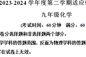 2024年江苏省泰州市靖江市九年级第一次适应性考试化学试卷（含解析）