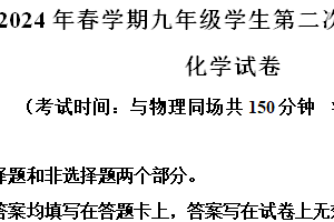 2024年江苏省泰州市兴化市中考第二次模拟化学试题（含解析）