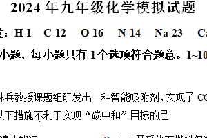 2024年江苏省无锡市江南中学化学中考模拟卷（含解析）