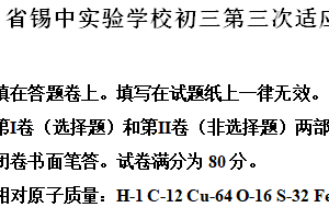 2024年江苏省无锡市锡山区锡山高级中学实验学校中考三模化学试卷（含解析）