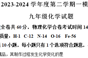 2024年江苏省徐州市中考一模化学试题（含解析）
