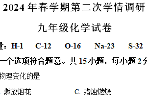 2024年江苏省盐城市亭湖区等2地中考二模化学试题（含解析）