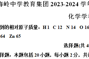 2024年江苏省扬州市梅岭教育集团中考二模化学试题（含解析）