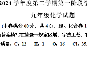 江苏省连云港市赣榆实验中学2023-2024学年九年级下学期3月月考化学试题（含解析）