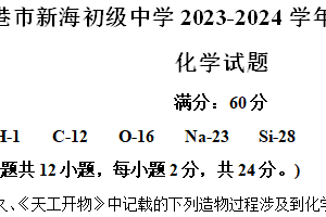 江苏省连云港市新海初级中学2023-2024学年九年级下学期期中化学试卷（含解析）