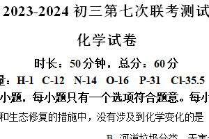 江苏省宿迁市沭阳县沭河初级中学2024年中考二模化学试题（含解析）