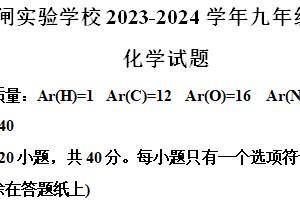 江苏省无锡江阴市南闸实验学校2023-2024学年九年级下学期中考试复习化学试卷（含解析）
