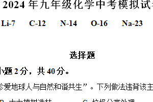 江苏省无锡市江阴市南闸实验学校2023-2024学年九年级下学期期中化学模拟培优卷（含解析）