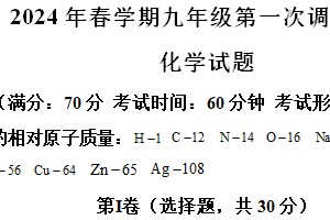 2024年江苏省盐城市滨海县等2地一模化学试题（含解析）