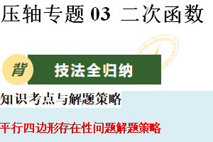 压轴专题03 二次函数（特殊四边形存在性问题）-2025年中考数学压轴题专项训练（14页）（江苏专用）