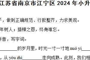 江苏省南京市江宁区2024年小升初语文试卷（含解析）