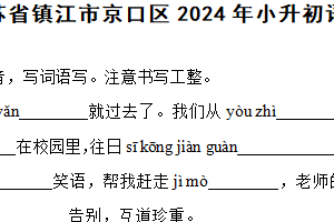 江苏省镇江市京口区2024年小升初语文试卷（含解析）