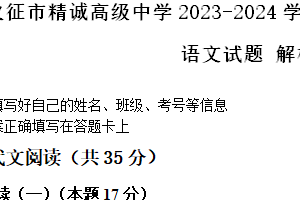 江苏省扬州市仪征市精诚高级中学2023-2024学年高二下学期期末考试语文试题（含解析）