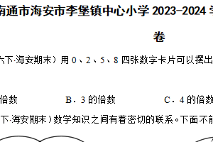 江苏省南通市海安市李堡镇中心小学2023-2024学年六年级下学期数学期末试卷（含解析）