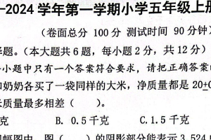 江苏省南京市雨花台区2023-2024学年五年级上学期期末考试数学试卷（无答案）
