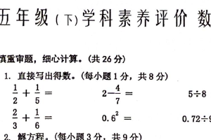 江苏省泰州市兴化市大垛中心校2023-2024学年五年级下学期学科素养评价数学自测练习（含答案）