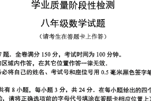 江苏省连云港市新海初级中学（苍梧）2023-2024学年八年级下学期期末考试数学试卷(图片版含答案)