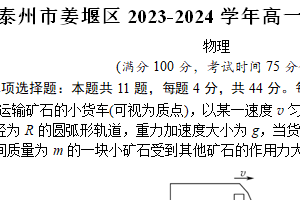 江苏省泰州市姜堰区2023-2024学年高一下学期期末考试物理试题（含解析）