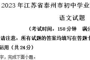 2023年江苏省泰州市中考语文真题（含解析）