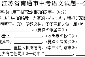 2010年江苏省南通市中考语文试题（含答案）