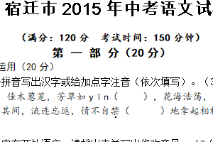 2015年江苏省宿迁中考语文试题（含答案）