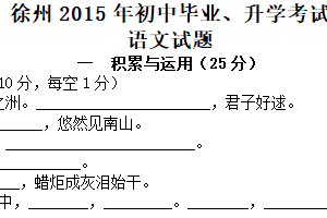 2015年江苏省徐州市中考语文试题（含答案）